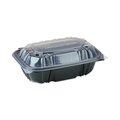 Pactiv EarthChoice Hinge-Lid Takeout Container, 34oz, 1-Comp, Bk/Clear, PK140 PK DC961000B000